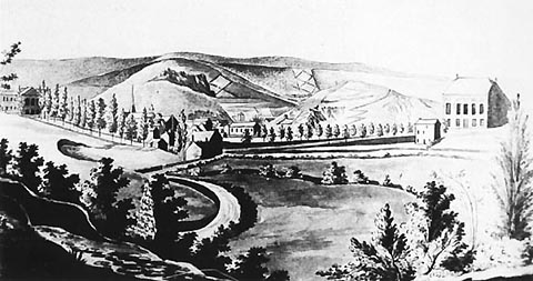 Pohled na Spa s Kasiny Vauxhall vlevo a Levoz vpravo v dob� 